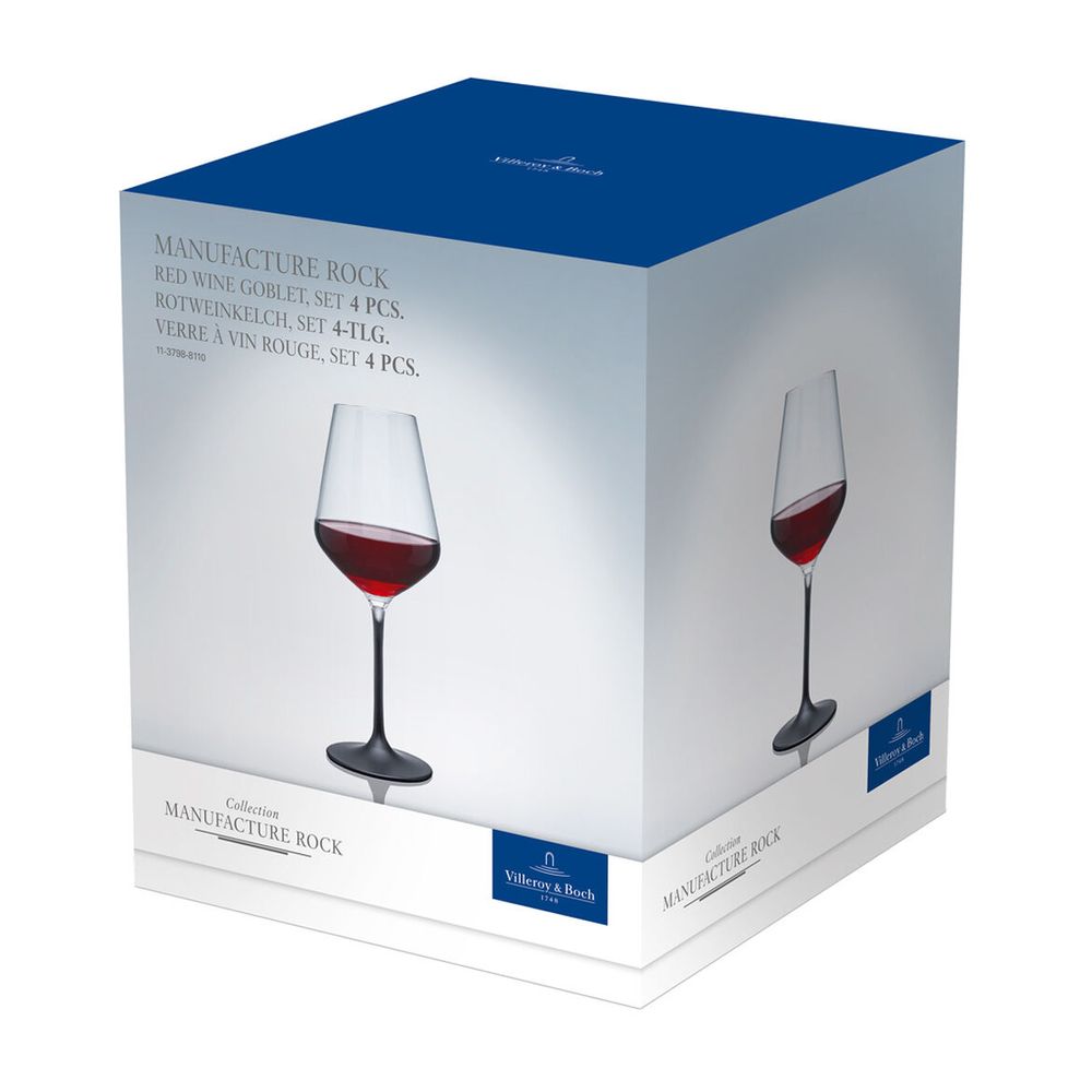 Villeroy & Boch Manufacture Rock Rødvinsglass 4-pk