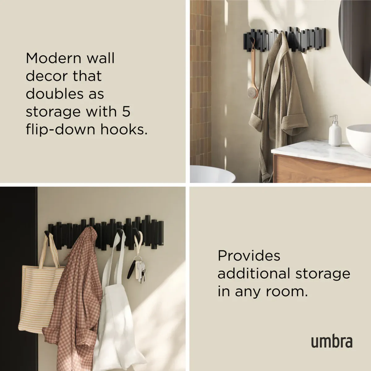 Umbra Sticks 8 Knaggrekke Sort