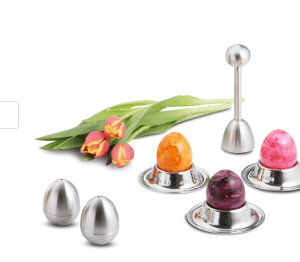 Karl Weis Eggeglass i rustfritt stål – 4 stk.