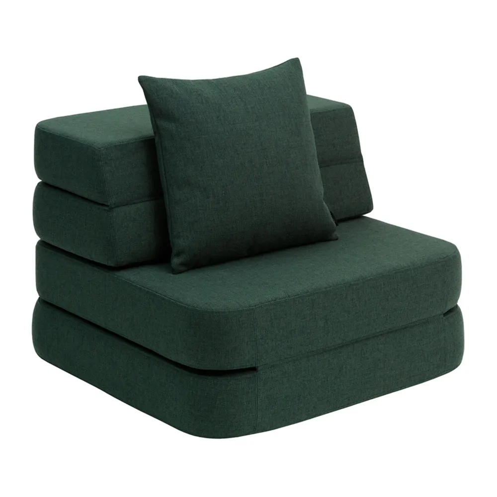 by KlipKlap 3 Fold Sofa Single Soft 70 cm Mørkegrønn