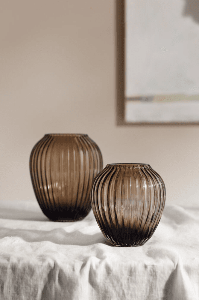 Kähler Hammershøi Vase Glass Valnøtt 14 cm