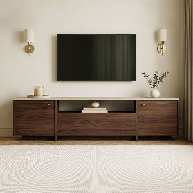 Hovedbilde Nordure Alvar TV-benk – Travertine / Milano ...