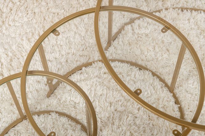 Hovedbilde Nordure Aurum sofabordsett – 80 / 60 / 42 / gull ...