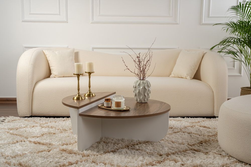 Nordure Orion sofabord – Venezia Walnut / hvit