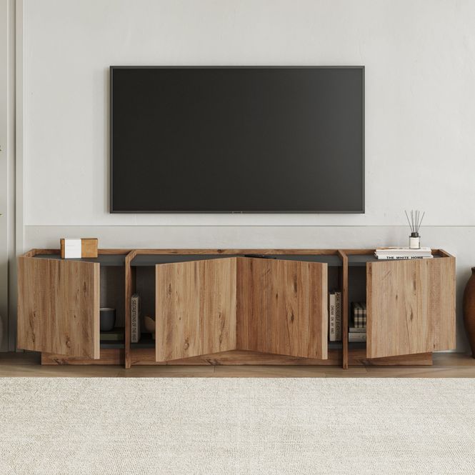 Hovedbilde Nordure Lowen TV-benk – Atlantic Pine/antrasitt