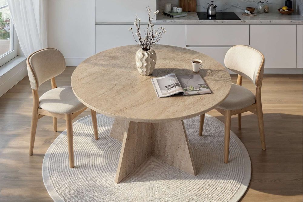 Nordure Virella spisebord – Travertine