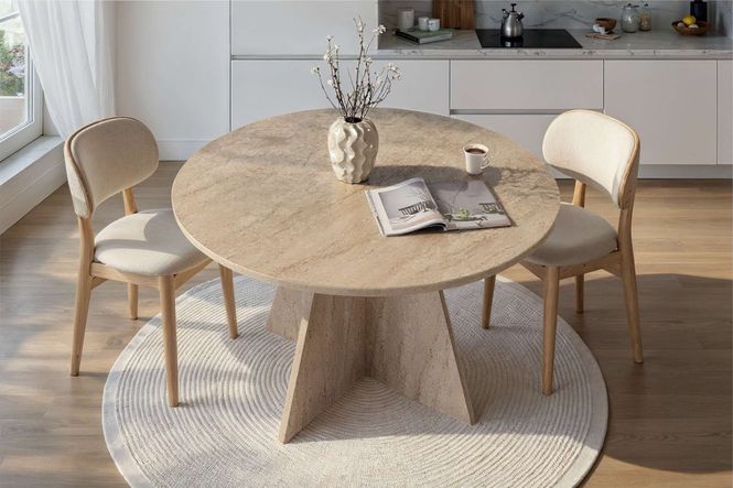 Hovedbilde Nordure Virella spisebord – Travertine