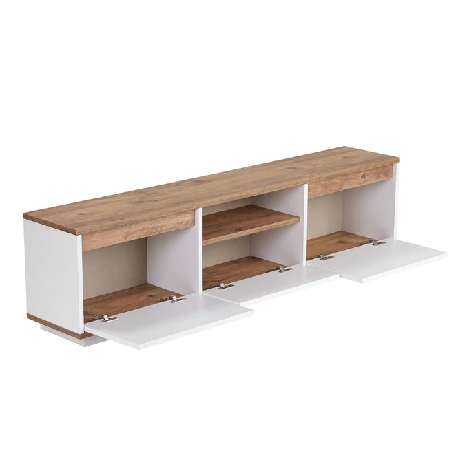 Hovedbilde Nordure Sentinel TV-benk – Atlantic Pine/hvit
