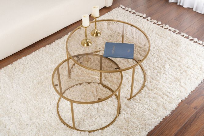 Hovedbilde Nordure Aurum sofabordsett – 80 / 60 / gull / ...
