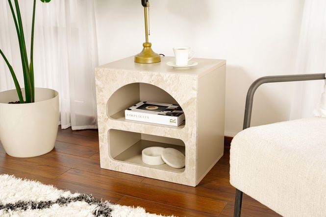 Hovedbilde Nordure Lorin nattbord – Travertine / Traverten ...