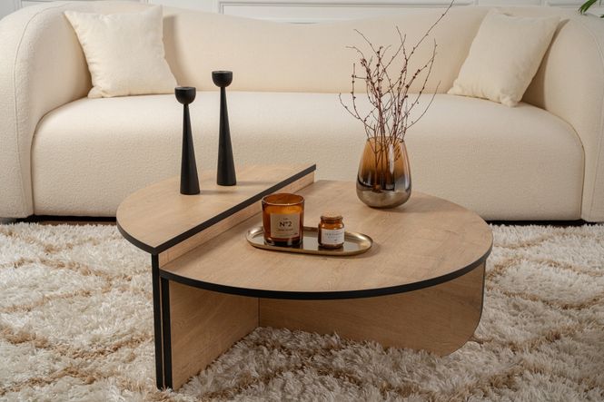 Hovedbilde Nordure Orion sofabord – Honey Oak / svart