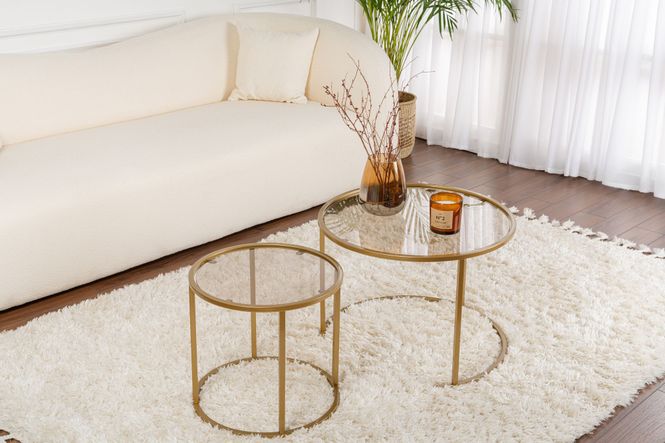 Hovedbilde Nordure Aurum sofabordsett – 60 / 42 / gull / ...