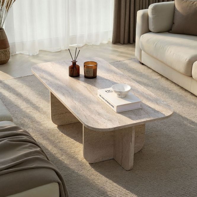 Hovedbilde Nordure Akira sofabord – Travertine