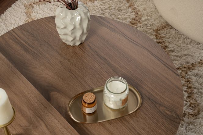 Hovedbilde Nordure Orion sofabord – Venezia Walnut / hvit