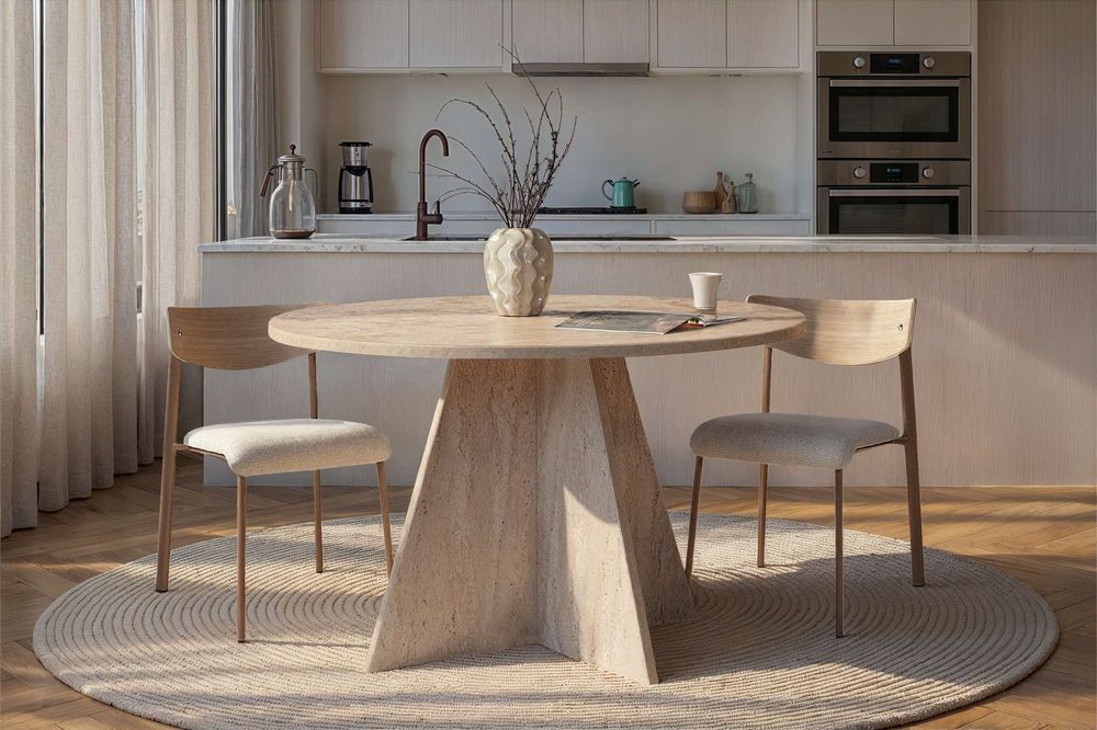 Nordure Virella spisebord – Travertine