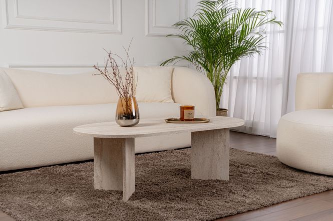 Hovedbilde Nordure Sable sofabord – Travertine
