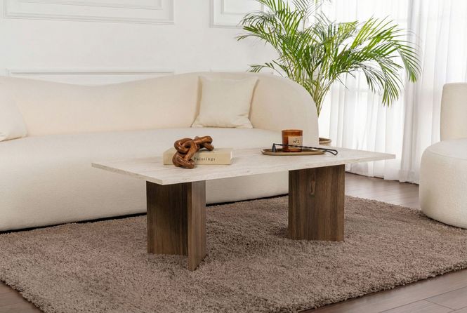 Hovedbilde Nordure Sabin sofabord – Travertine / Venezia ...