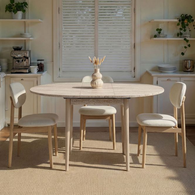 Hovedbilde Nordure Viona uttrekkbart spisebord – Travertine ...