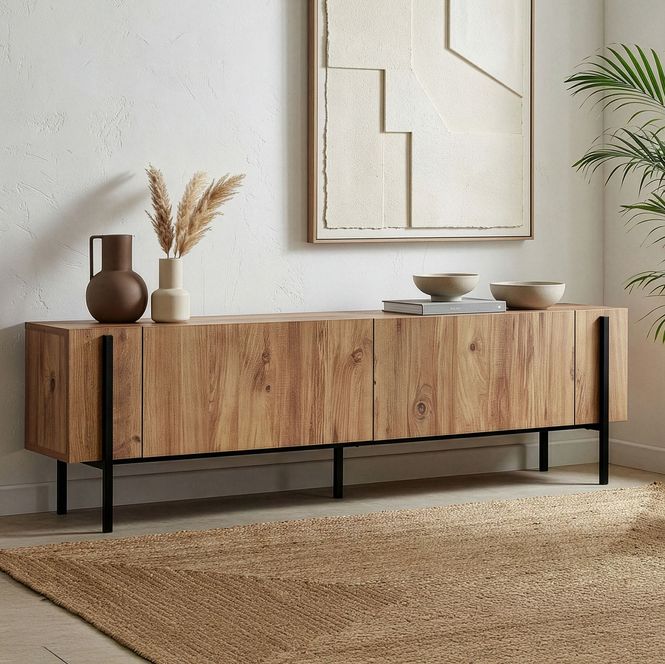 Hovedbilde Nordure Nexus TV-benk – Atlantic Pine / svart