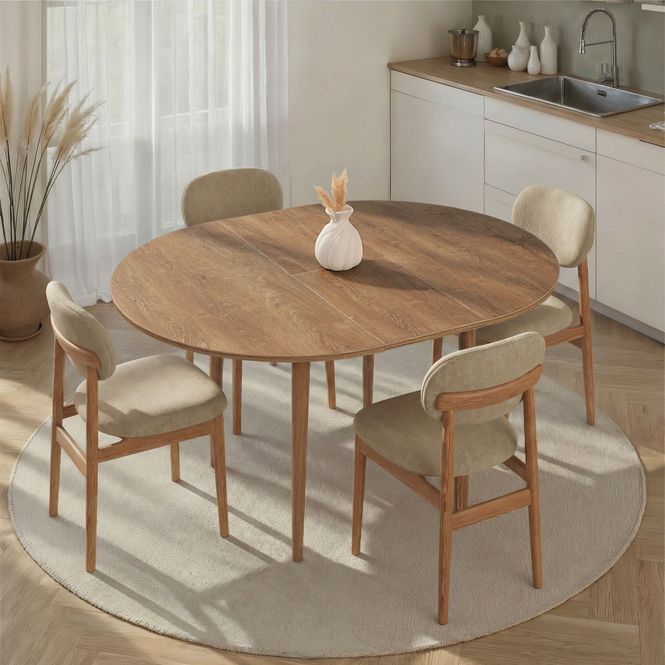 Hovedbilde Nordure Viona uttrekkbart spisebord – Kafkas Oak