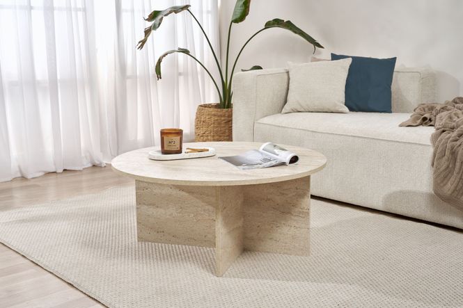 Hovedbilde Nordure Soleil sofabord – Travertine