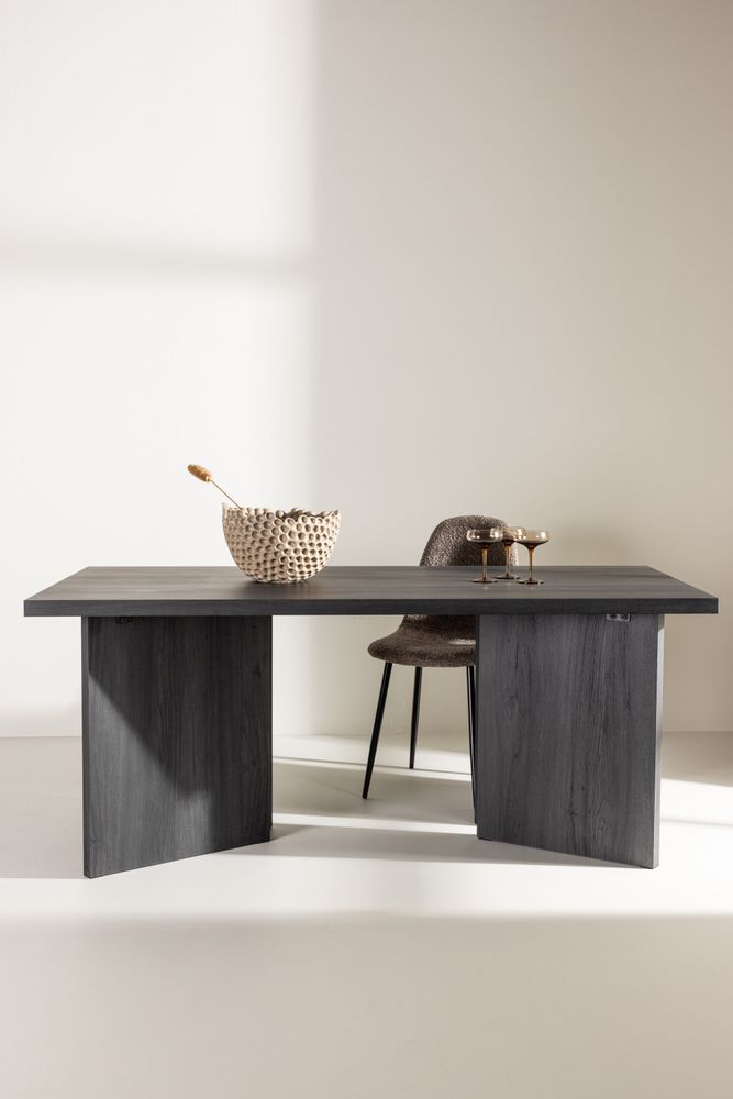 Bassholmen spisebord – Svart, 180 × 90 cm