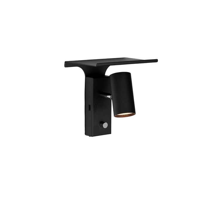 Hovedbilde Belid Tyson Vegglampe USB Venstre Sort