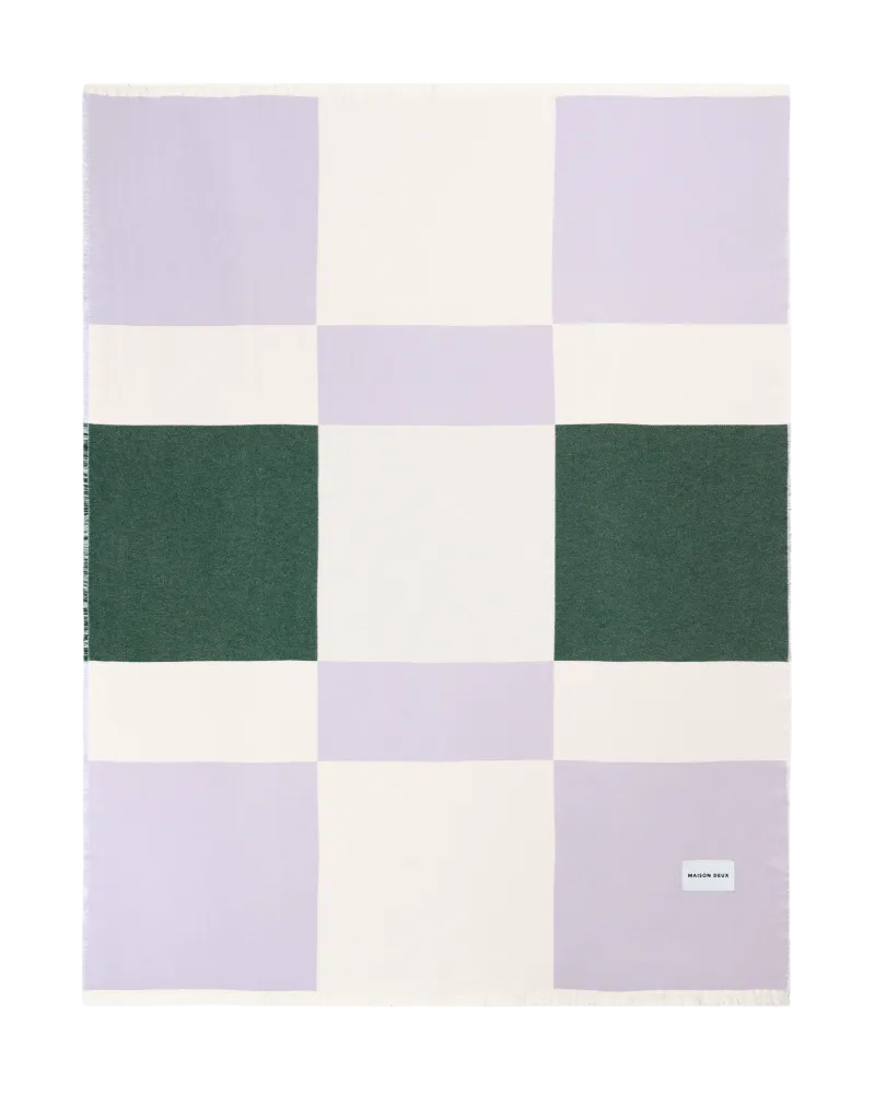 Maison Deux Check Bold Pledd Lilla/Grønn