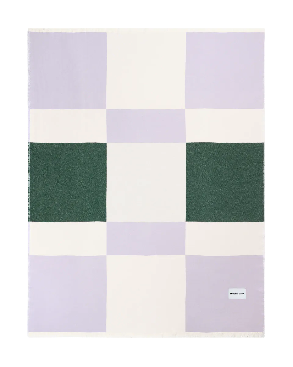 Maison Deux Check Bold Pledd Lilla/Grønn
