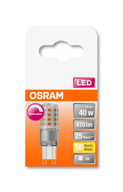 Hovedbilde Osram Lyspære LED Pin G9 40, klar, DIM