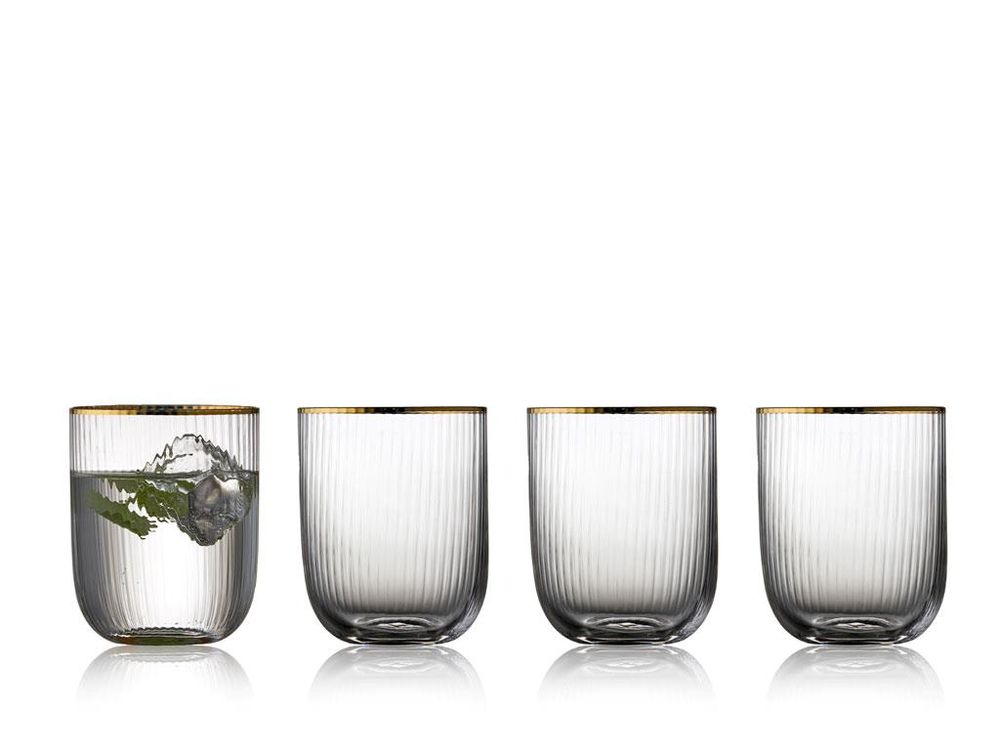 Lyngby Glass Palermo Gold Vannglass 35 cl 4-pk