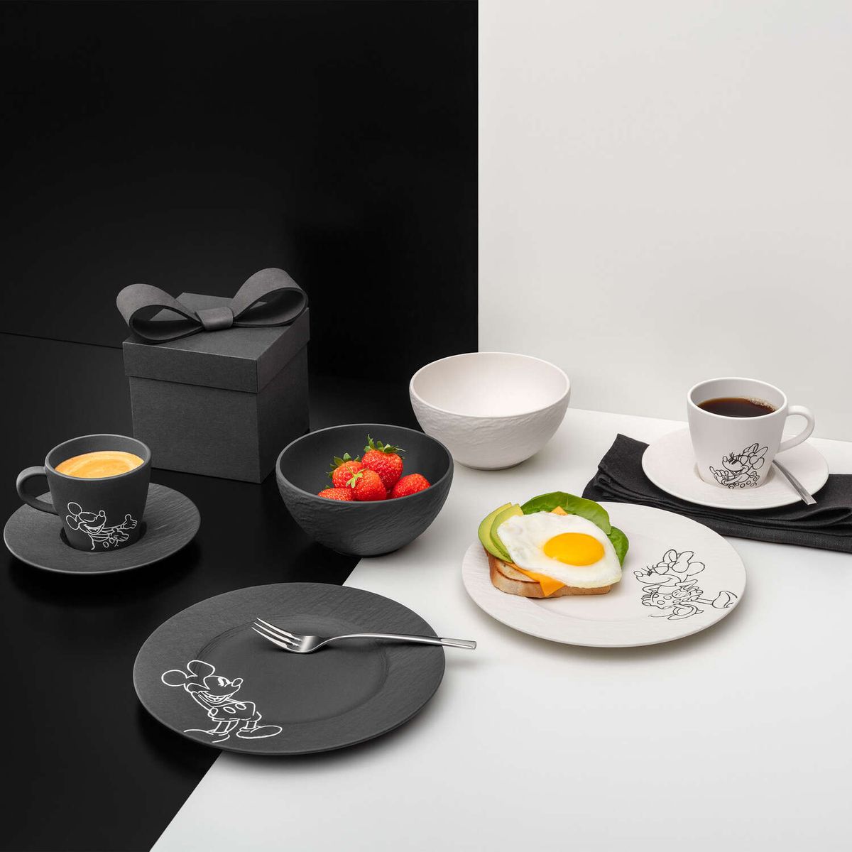 Villeroy & Boch Manufacture Rock Mikke Mus Frokostsett 8-deler blandet