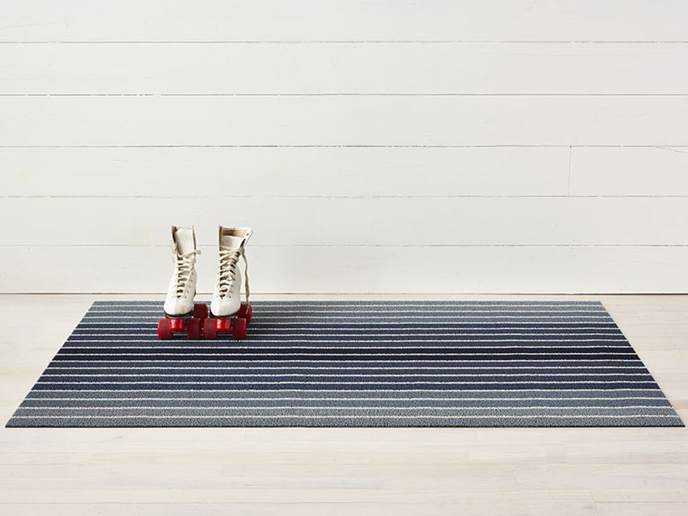 Chilewich Dørmatte Block Stripe Denim