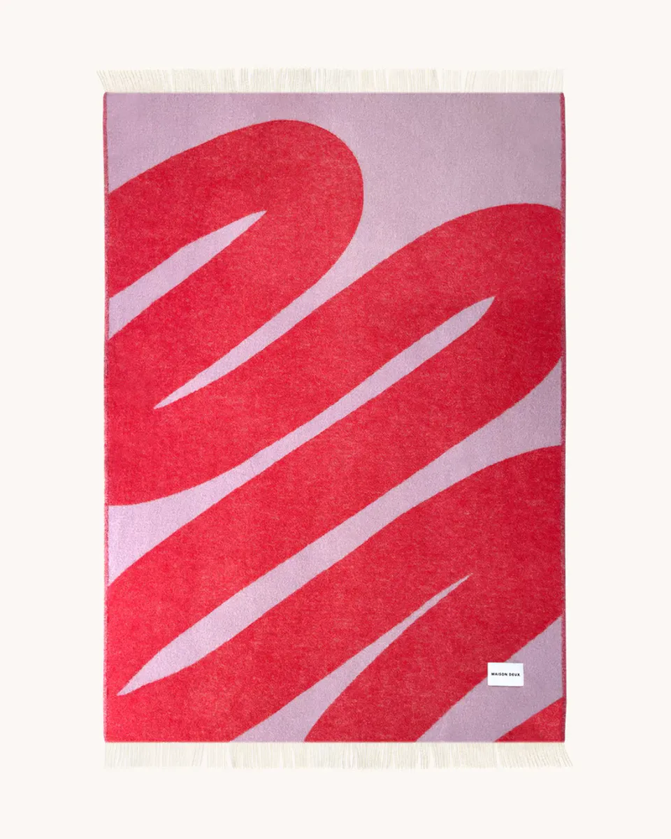 Maison Deux Swirl Pledd Lilla/Rød