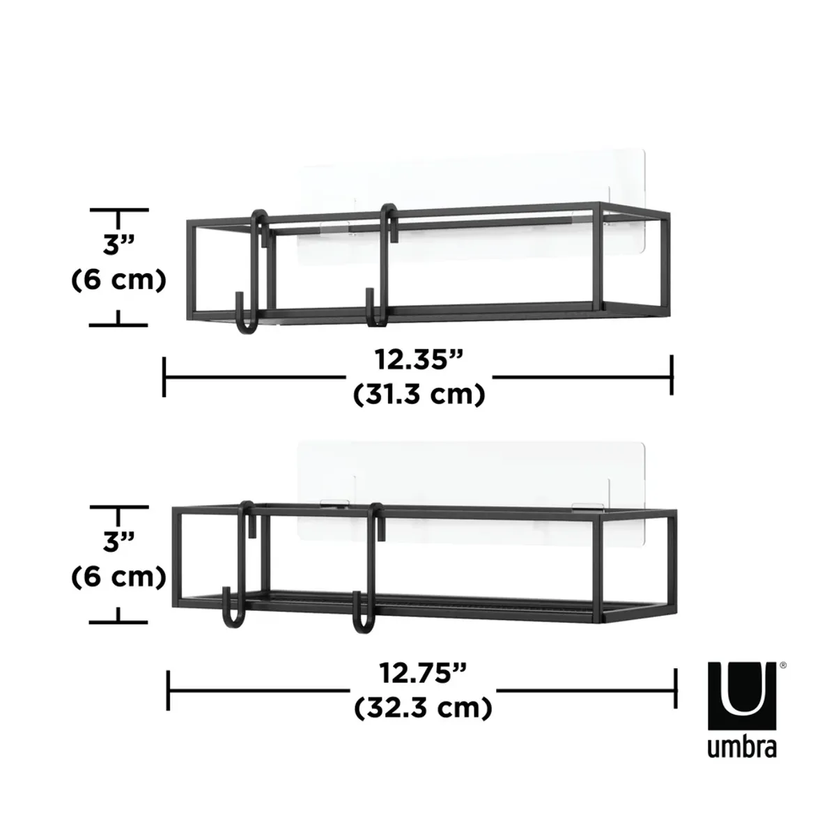 Umbra Cubiko Dusjhylle 2-pk Sort