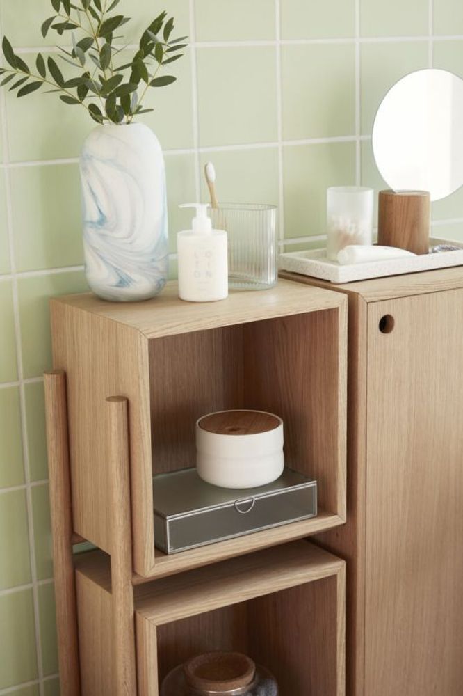Hübsch Cube kommode m / hylle eikefarget FSC