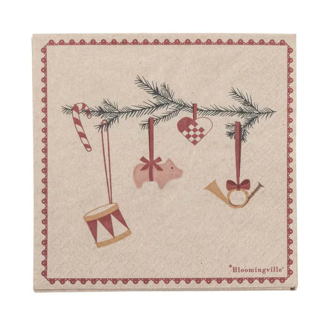 Hovedbilde Bloomingville Yule Servietter 20 stk Resirkulert ...
