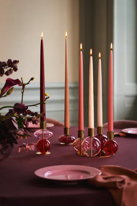 Hovedbilde Holmegaard Bubble 4-Armet Lysestake Rosa/Rød