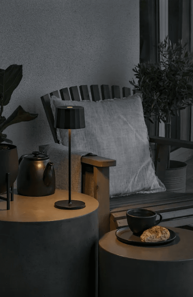 Trend Collection Positano bordlampe – oppladbar og dimbar, sort 35 cm