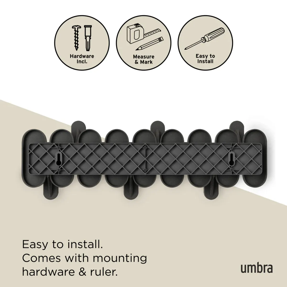 Umbra Tempo 6 Knaggrekke Sort