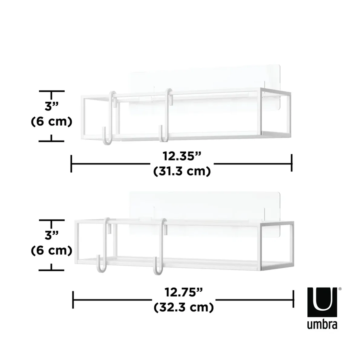 Umbra Cubiko Dusjhylle 2-pk Hvit