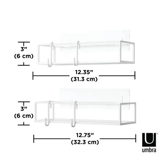 Hovedbilde Umbra Cubiko Dusjhylle 2-pk Hvit