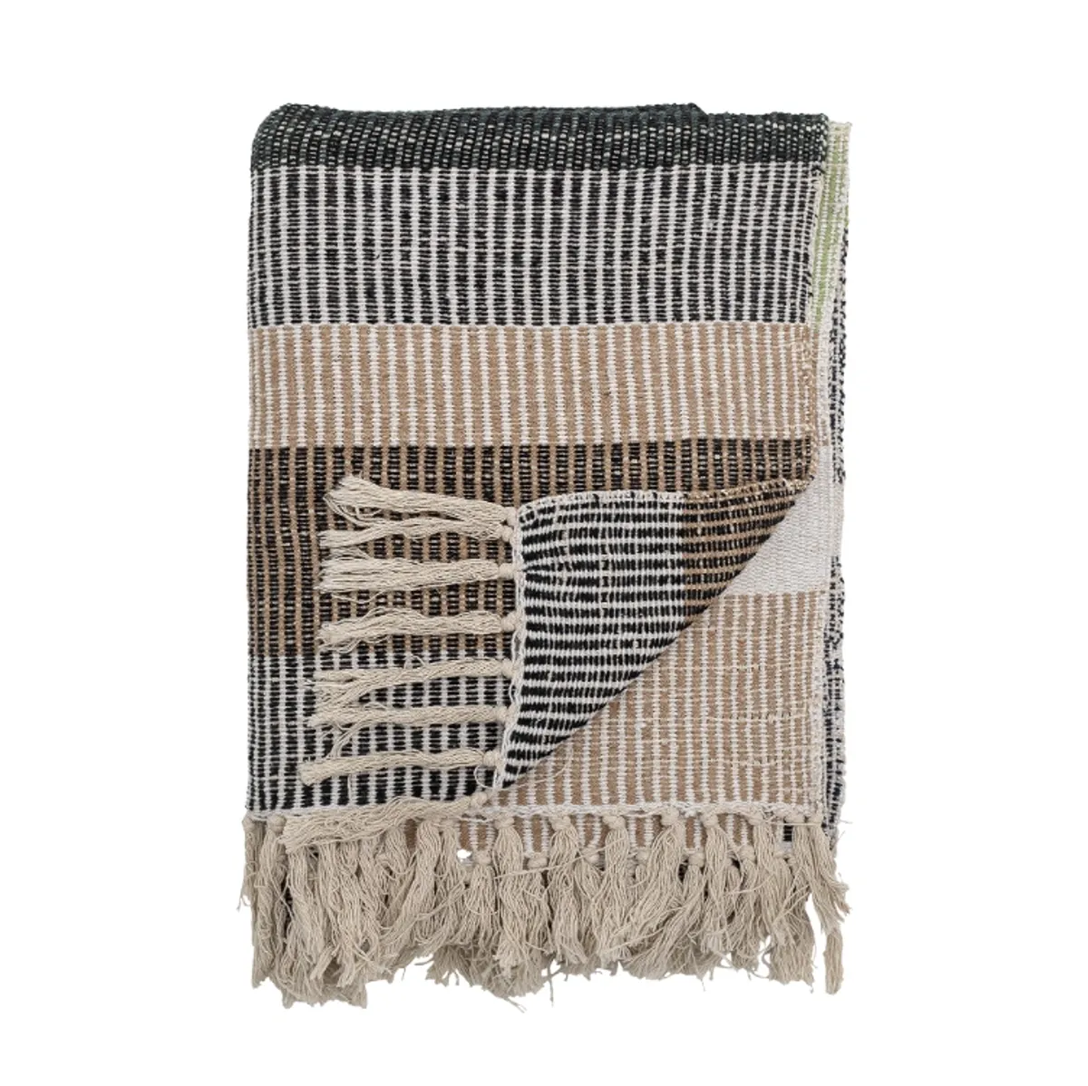 Bloomingville Isnel Pledd Brun/Sort 130x160 cm