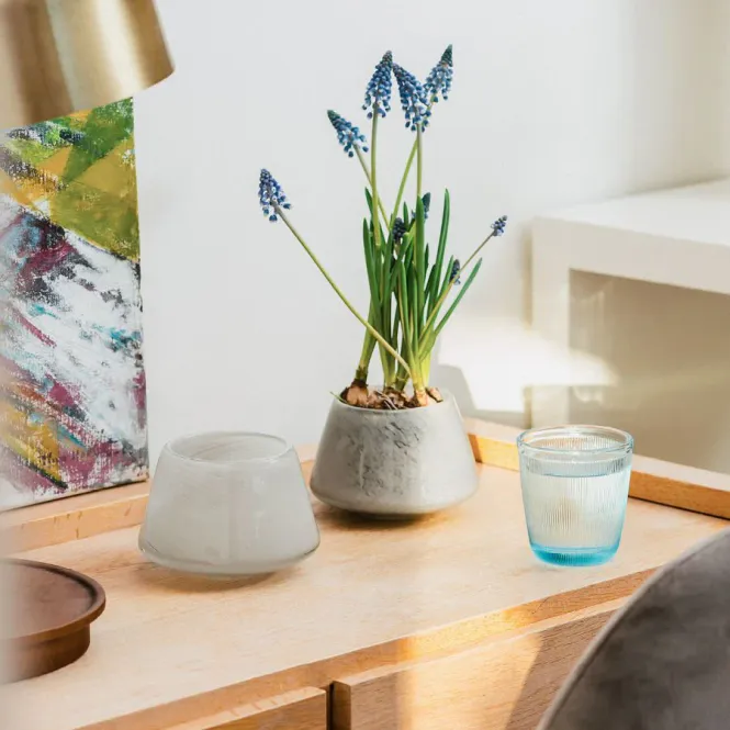 Hovedbilde Hadeland Glassverk Dugg Lyslykt 8,5cm Grå