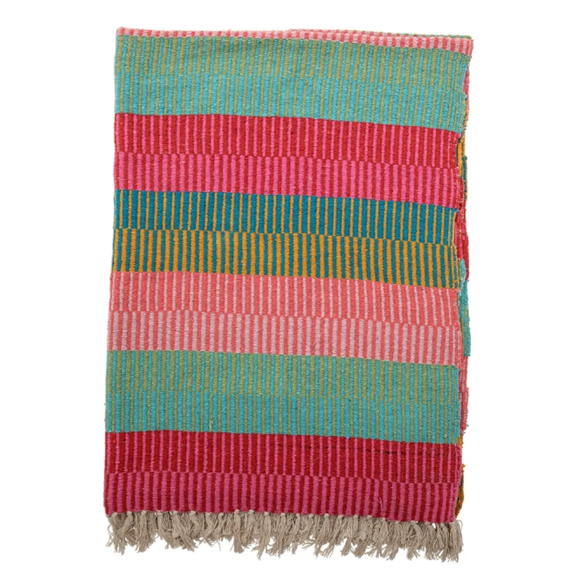 Bloomingville Isnel Pledd Rosa/Turkis 130x160 cm