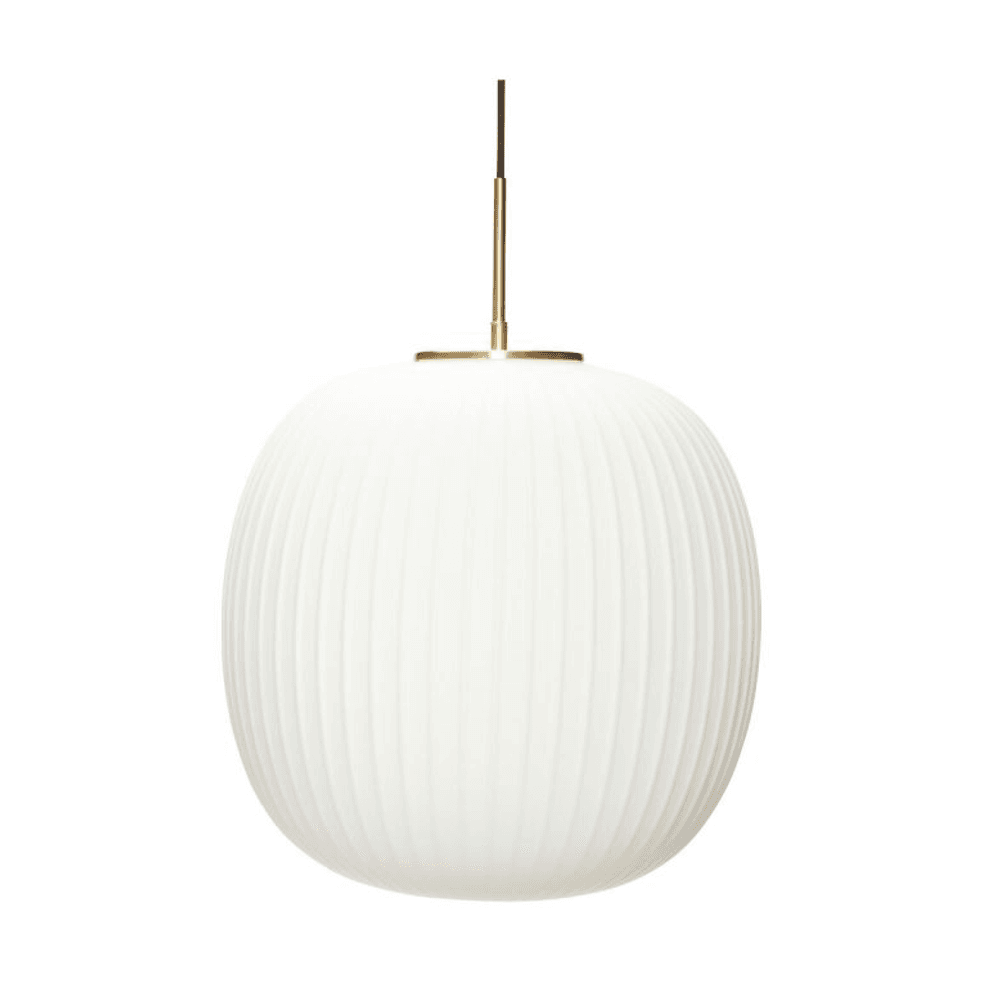 Hübsch Serene Pendel Ø42 Hvitt Glass / Messing E27