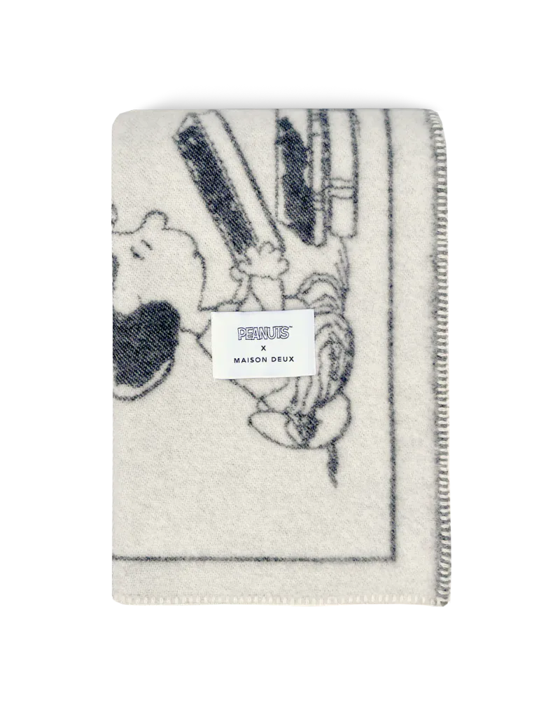 Maison Deux Peanuts Comic ZZZ Pledd Hvit/Sort