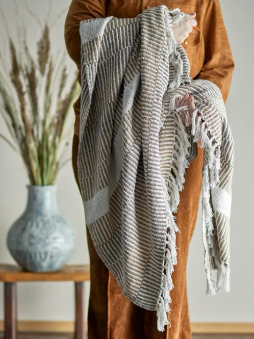 Hovedbilde Bloomingville Isnel Pledd Beige/Hvit 130x160 cm