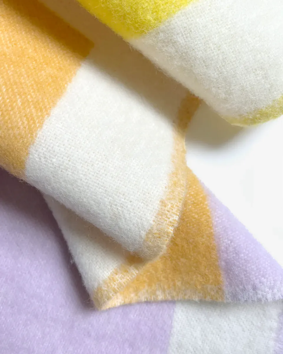 Maison Deux Color Block Pledd Lilla