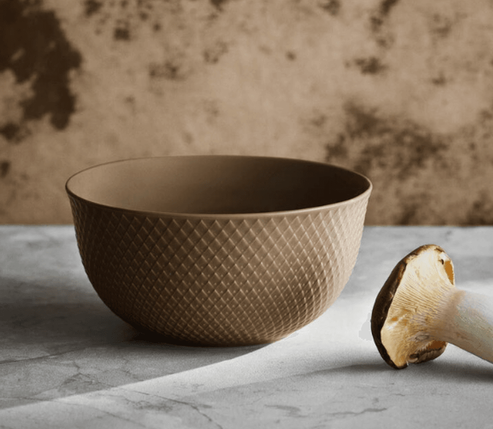 Lyngby Porcelæn Rhombe Earth Serveringsskål 17,5 cm, Clay